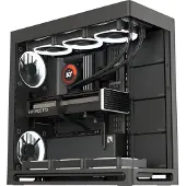 Havn HS 420 - Mid tower gaming - utvidet ATX (E-ATX) - sidepanel med vindu (herdet glass) - ingen strømforsyning (ATX) - svart - USB/Audio/Mic