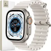 Tech Protection Apple Watch Ultra 2/Ultra/9/8/SE (2022)/7/SE/6/5/4 Iconband Pro TPU Reim - 49mm/45mm/44mm/42mm - Beige