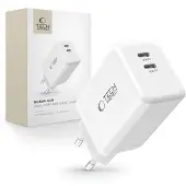 Tech-Protect NC45W-GAN 2-port 45W vegglader - hvit