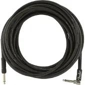 Fender Profesjonell 25 Fot Lang Rett/Vinklet Instrumentkabel Svart