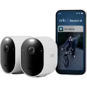 Arlo Pro 6 overvåkingskamera 2K+ 2560x1440 IP65, 2-pk