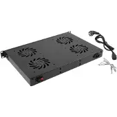 Lanberg - Rackviftepanel - med 4 kjølevifter - 230 V - svart, RAL 9004 - 1U - 19