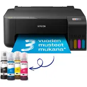 Epson EcoTank ET-1810 - Skriver - farge - ink-jet - påfyllbar - A4 - 5760 x 1440 dpi - opp til 10 spm (mono) / inntil 5 spm (farge) - kapasitet: 100 ark - USB, Wi-Fi - svart