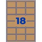 Avery L7110-25, Brun, Avrundet rektangel, Permanent, 62 x 42 mm, A4, Papir