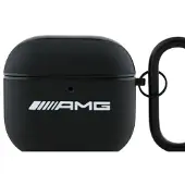 Mercedes AMG Leather White Logo Case for AirPods 4 - svart/hvitt