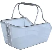 Basil bakre bagasjebrett-kurv CENTO TECH FIBER NORDLICHT MIK, MIK System (ready to go) aluminium blue silver (NY 2025)