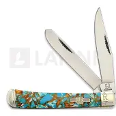 Rough Ryder Trapper Amber Turquoise pocket knife
