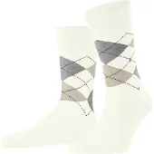 Burlington Manchester Sokk Rutete Råhvit 2049 Hvit Off-white Størrelse
