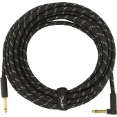 Fender Deluxe 25 Fot Lang Rett/Vinklet Instrumentkabel Svart Tweed