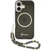 GUESS iPhone 17 IML Glitter Script Rem-deksel - MagSafe-kompatibel - Svart