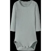 Name it Body I/e - Rib - NkfKab - Slate Grå - - 1 år (80) - Langermet Body