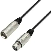 Adam hall 3 Star, XLR (3-pin), Hankjønn, XLR (3-pin), Hunkjønn, 10 m, Sort, Sølv