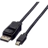 Value 11.99.5636, 3 m, DisplayPort, Mini DisplayPort, Hankjønn, Hankjønn, Sort