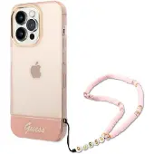 GUESS GUHCP14XHGCOHP iPhone 14 Pro Max 6,7" rosa/rosa hardcase Translucent Pearl Strap