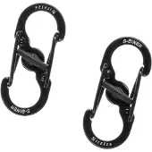 Nite Ize S-Biner MicroLock karabinkrok stål 2-pakning svart