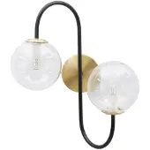 Mauro Ferretti Vegglampe Ferretti med glasskuler og metall