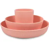 Filibabba Spisesett - Silikon - 3 Deler - Peach - - OneSize - Spisesett