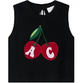 Another Cotton Lab Apple Wmn Knit Vest Strikket genser svart