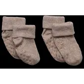 Minymo Sokker - Rib - 2-pack - Sølv Mink Melange - - 15/18 - Sokker