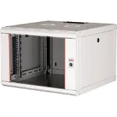 Roline 26.21.0001, Veggmonterbar hylle, 7U, Nøkkellås, Rack skinner, 18 kg, Grå