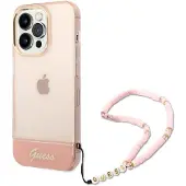 GUESS GUHCP14LHGCOHP iPhone 14 Pro 6,1" rosa/rosa hardcase Translucent Pearl Strap