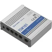 Teltonika TSW101 - Switch - 5 x 10/100/1000 - DIN-skinnemonterbar, veggmonterbar - PoE+ - DC