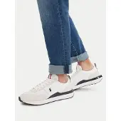 Ralph Lauren for man. 809P01638001 White suede and oxford Train 89 sneakers (47), Leather, Flat, Laces, Casual