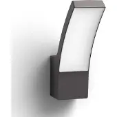 Philips Splay-vegglampe, 12 W, Vegglys, Antrasitt, Metall, IP44, Terrasse, Hage, I