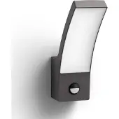 Philips Splay utendørs vegglampe 12 W 2700 K IR-sensor IP44, antrasitt