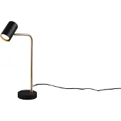 TRIO Marley bordlampe, svart/messing, høyde 45 cm, metall