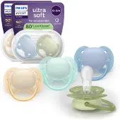 Philips Avent Pacifier ultra soft 4 pack 0-6 mdr. gul/hvid/blå/grøn