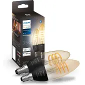 Philips Hue White ambiance Filament Candle - E14-pærer - 2-pakning
