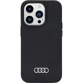 Audi iPhone 14 Pro Max Audi Metal Logo Silikondeksel - Svart
