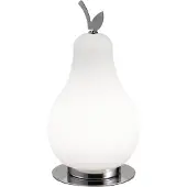 FABAS LUCE Wilma LED-bordlampe, krom/hvit, pæreformet, dimbar