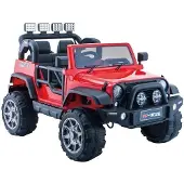 Wisam Jeep HP012 elbil m. batteri, rød
