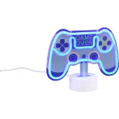 Reality Control LED-bordlampe, blå, bredde 22,8 cm, plast