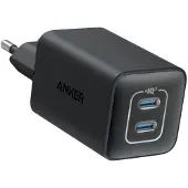 Anker 523 (Nano 3) - Strømadapter - 47 watt - IQ 3.0 - 2 utgangskontakter (USB-C) - svart