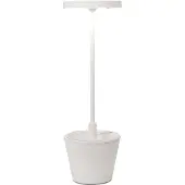 Zafferano Poldina Reverso batteridrevet bordlampe, hvit