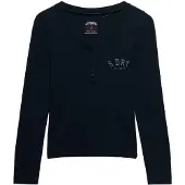 Superdry Athletic Button Down Langarmet T-skjorte