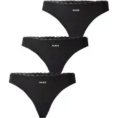 HUGO for woman. 50566737 Set 3 Micro Thongs black (S), Homewear, Polyamide