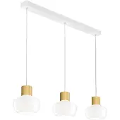 FABAS LUCE LED-hengelampe kino, 3 lyskilder, langstrakt, hvit, glass