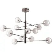 Ideal Lux hengelampe Equinoxe, krom/røykgrå, 12 lyskilder