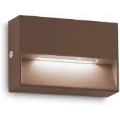Ideal Lux utendørs vegglampe Dedra, brun, 10 x 6,5 cm