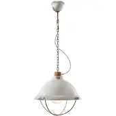 FERROLUCE Hvit keramisk pendellampe Luca i shabby chic-stil