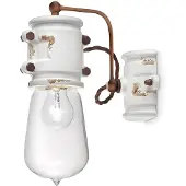 FERROLUCE Hvit vegglampe Nicolo i vintagestil