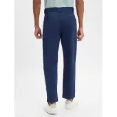 BOSS for man. 50554993 Navy Straight Fit Trousers (34/34), Casual, Cotton
