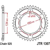 ItalyRacing 525 Jtr1307.44 Steel Bakre Tannhjul