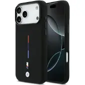 BMW M Silicon Tricolor Line MagSafe-etui til iPhone 17 Pro Max – svart