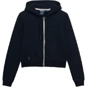 Superdry for woman. W2012286A Essential Logo Cropped Ziphood navy (S), Casual, Cotton