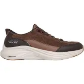 SKECHERS for man. 232618 Dark brown Slip-Ins: Contour Foam - Cozy Fit Cordelux Sneakers (44), Flat, Laces, Casual